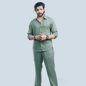 green linen set